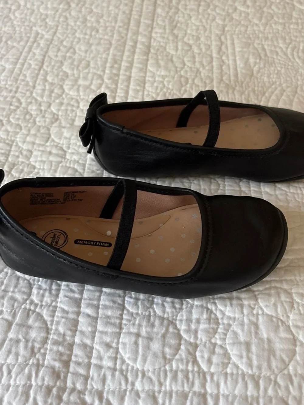 wonder nation Black Mary Jane Flats with Bow Accent